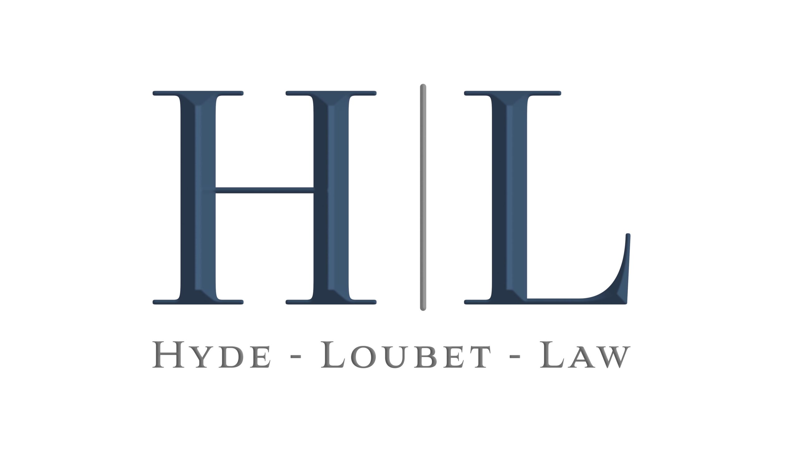 Hyde Loubet Law White Logo
